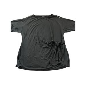 Jones New York Black short Sleeve Knot-Front Blouse Women's Size 1X